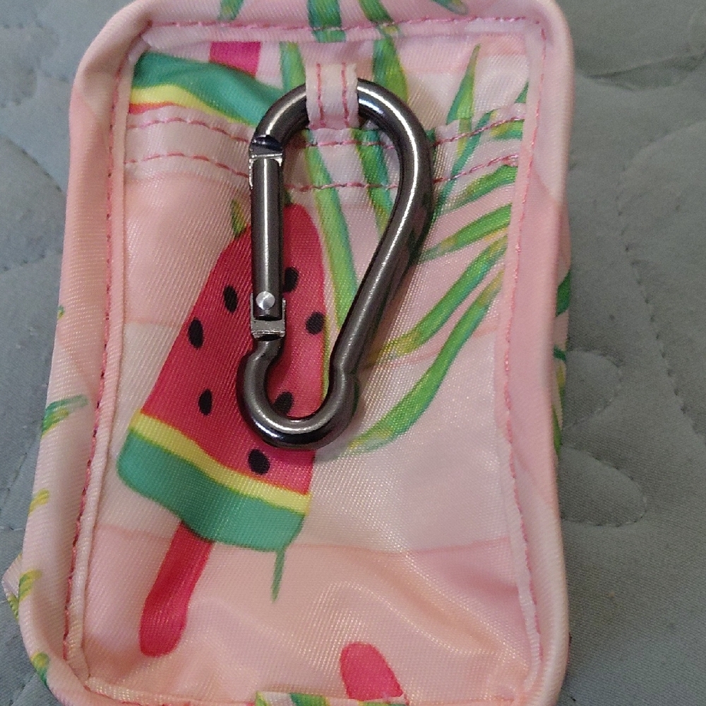 Pink Watermelon Print Mini Keychain Pouch